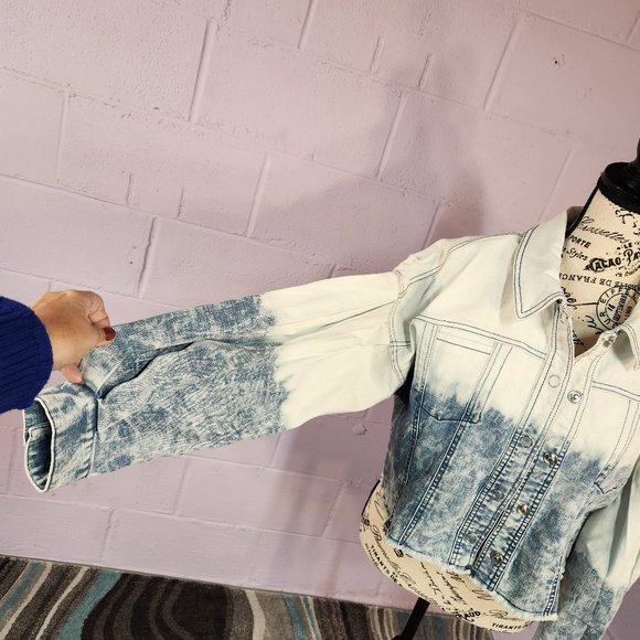 NWT INC Oversized Denim Cropped Jacket - Picture 7 of 12